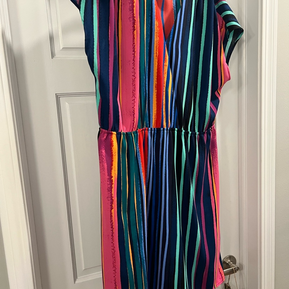 Halogen Green and Red Dolman Sleeve Sundress